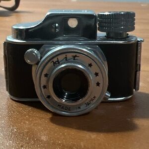 Vintage Japanese “Hit “Type Subminiature Camera Yellow Leather Case 1950s 1960s